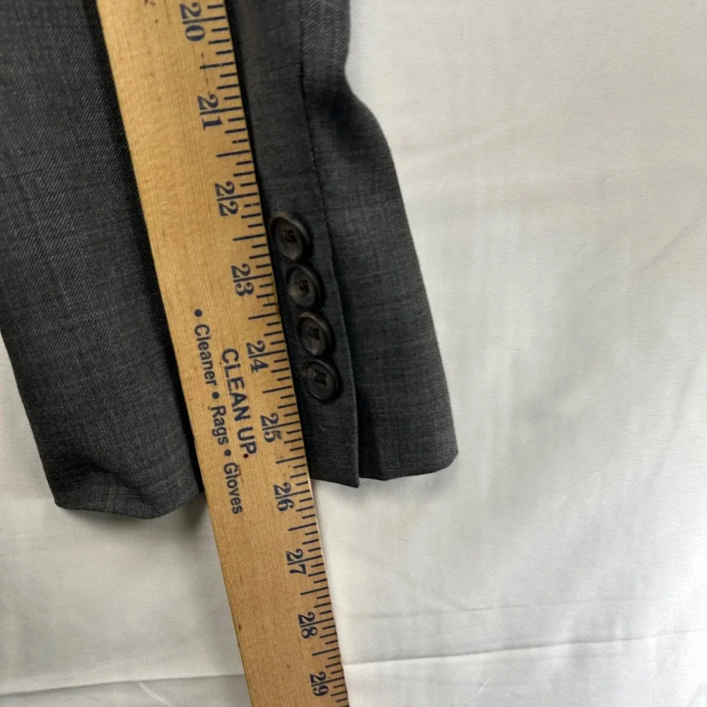 Lauren Ralph Lauren Blazer Mens 40L Grey Wool Sharkskin Two Button Sport Coat